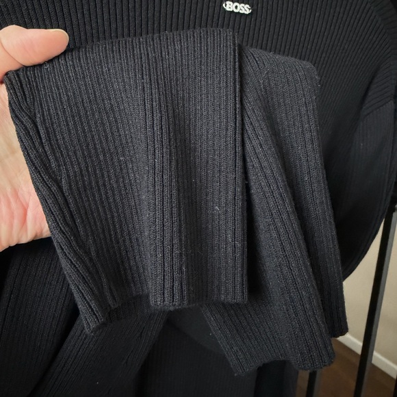 BOSS Black Ribbed Button-Up Cardigan - Picture 5 of 11